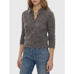 Smoky Grey polo-style pullover