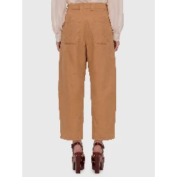 Barrel-leg pants in cotton canvas