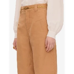 Barrel-leg pants in cotton canvas