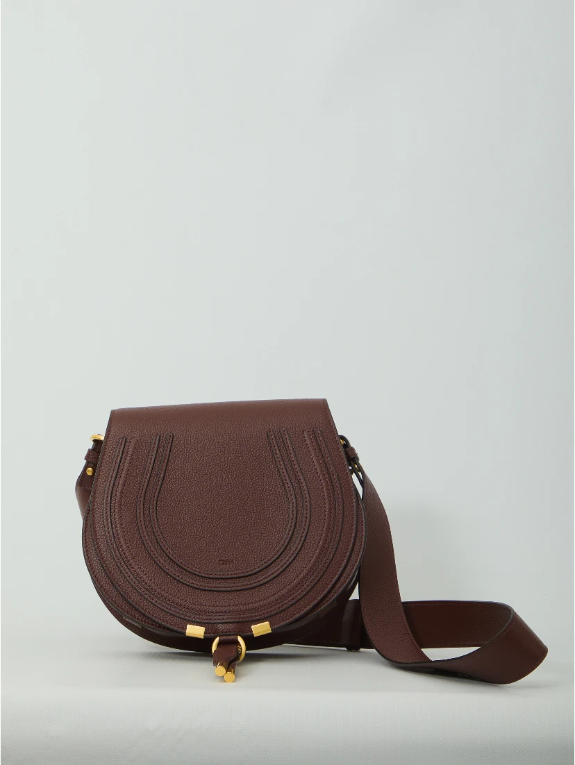 Marcie saddle bag in grained leather