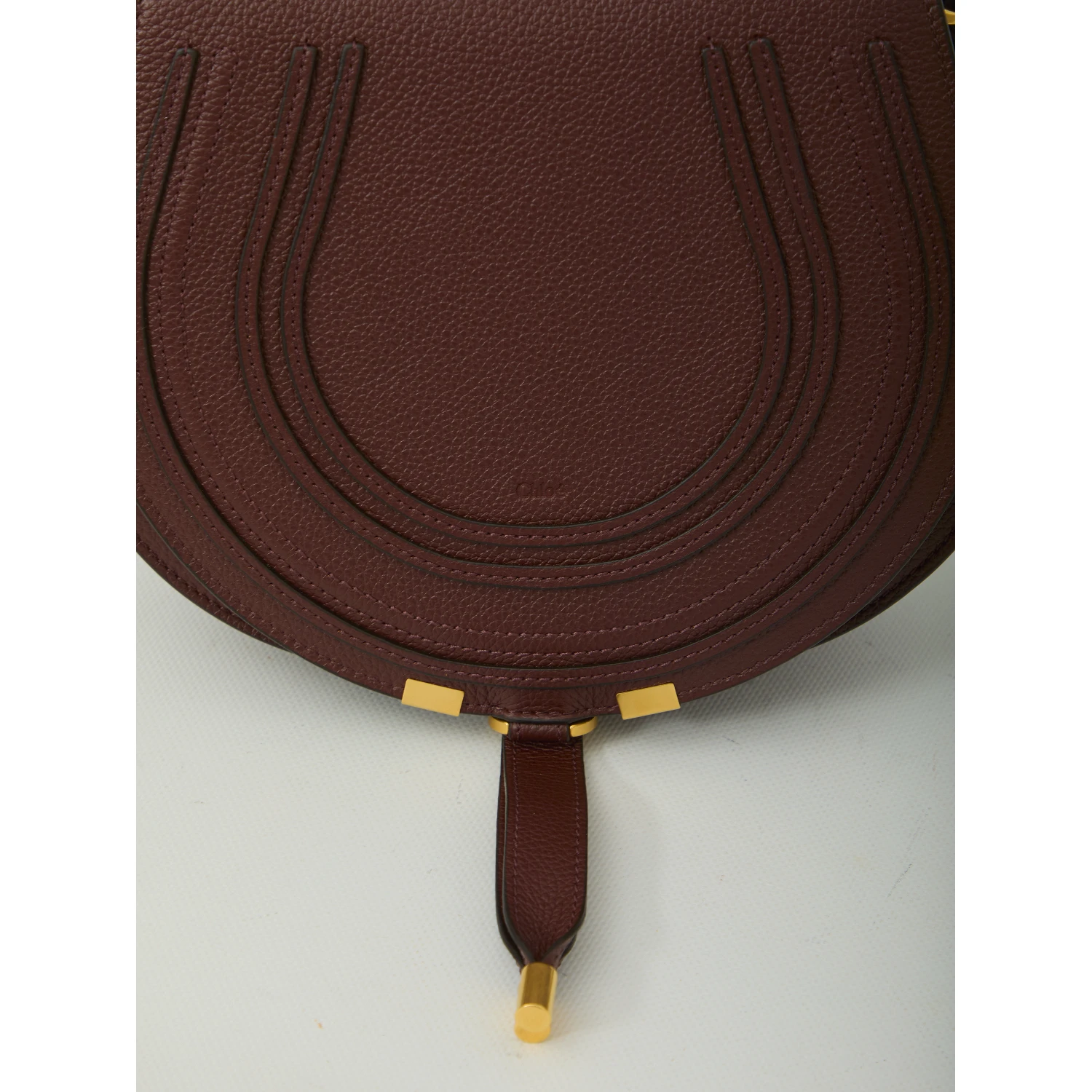 Marcie saddle bag in grained leather