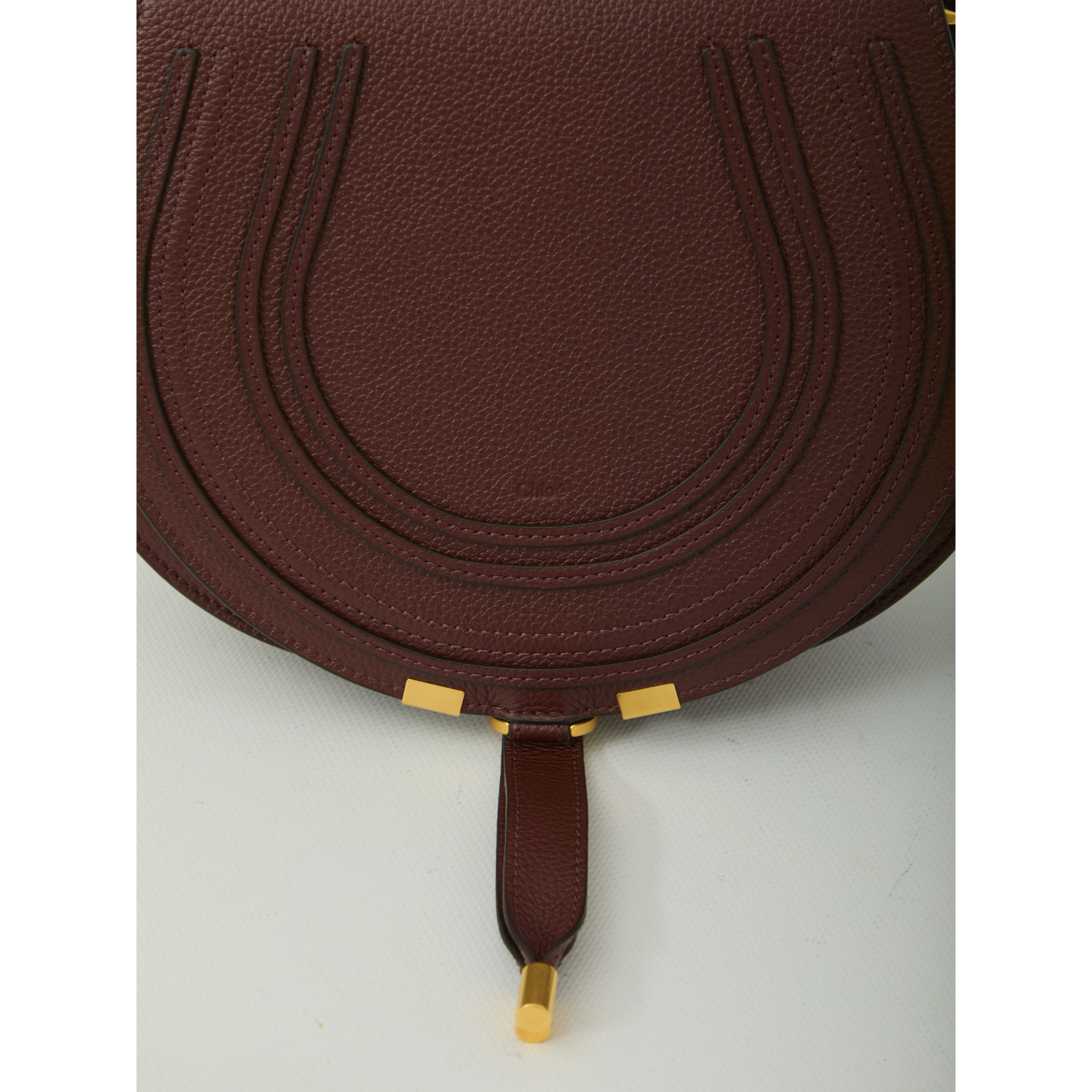 Marcie saddle bag in grained leather
