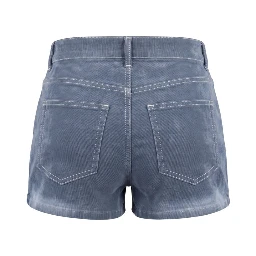 Blue Cotton Women Shorts