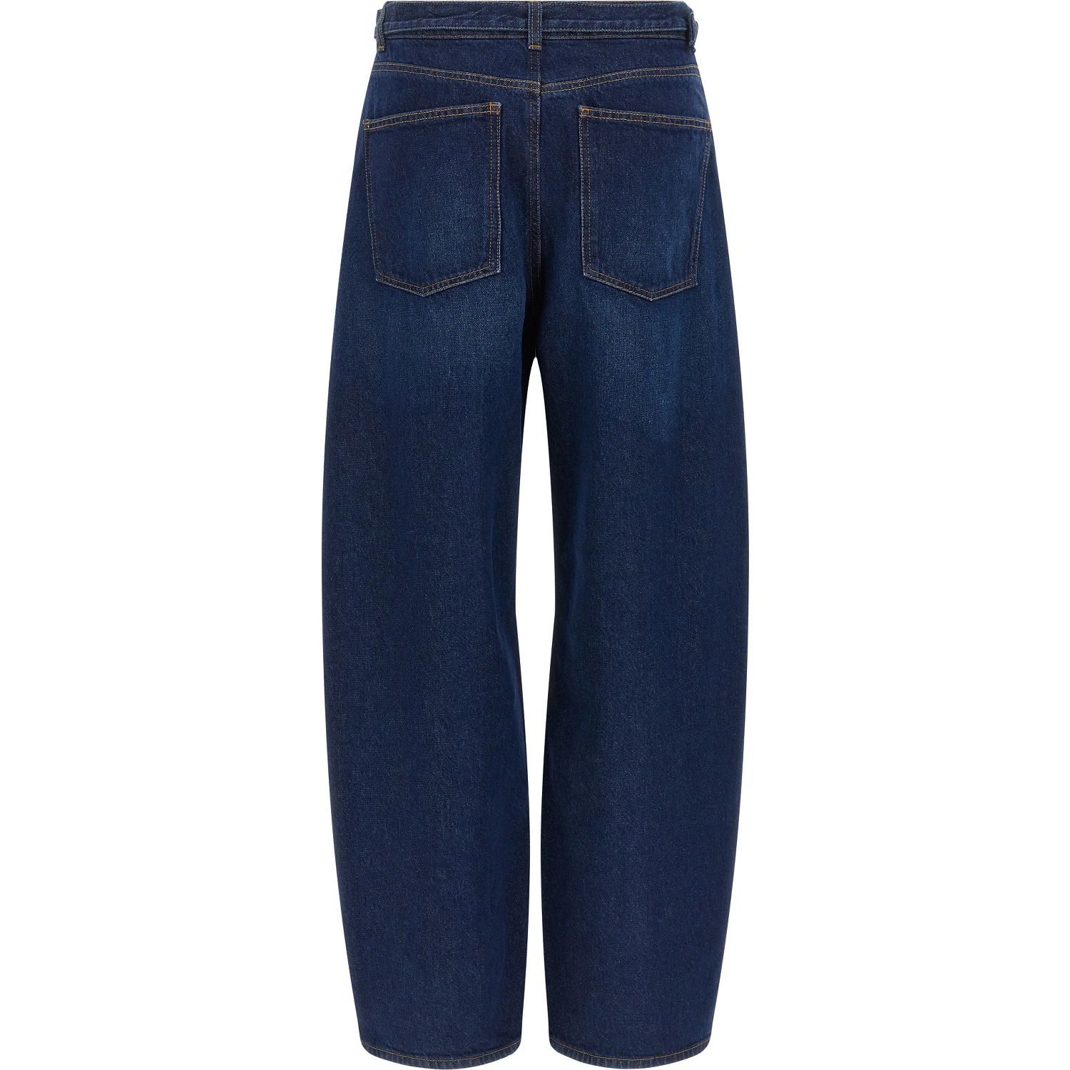 Blue Cotton High-Waisted Jean