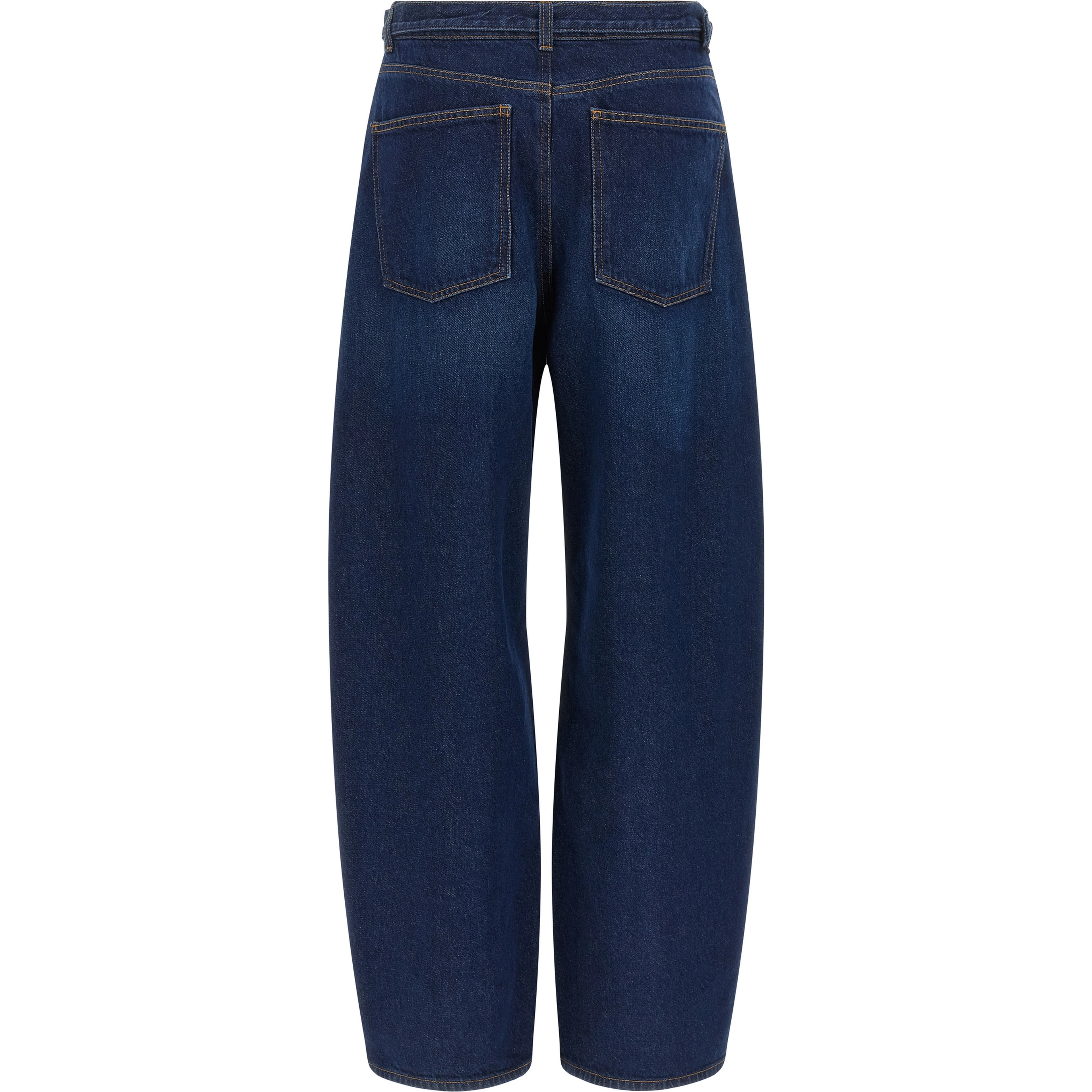 Blue Cotton High-Waisted Jean