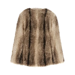 Brown Polyester Full-Length Jacket
