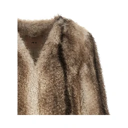 Brown Polyester Full-Length Jacket