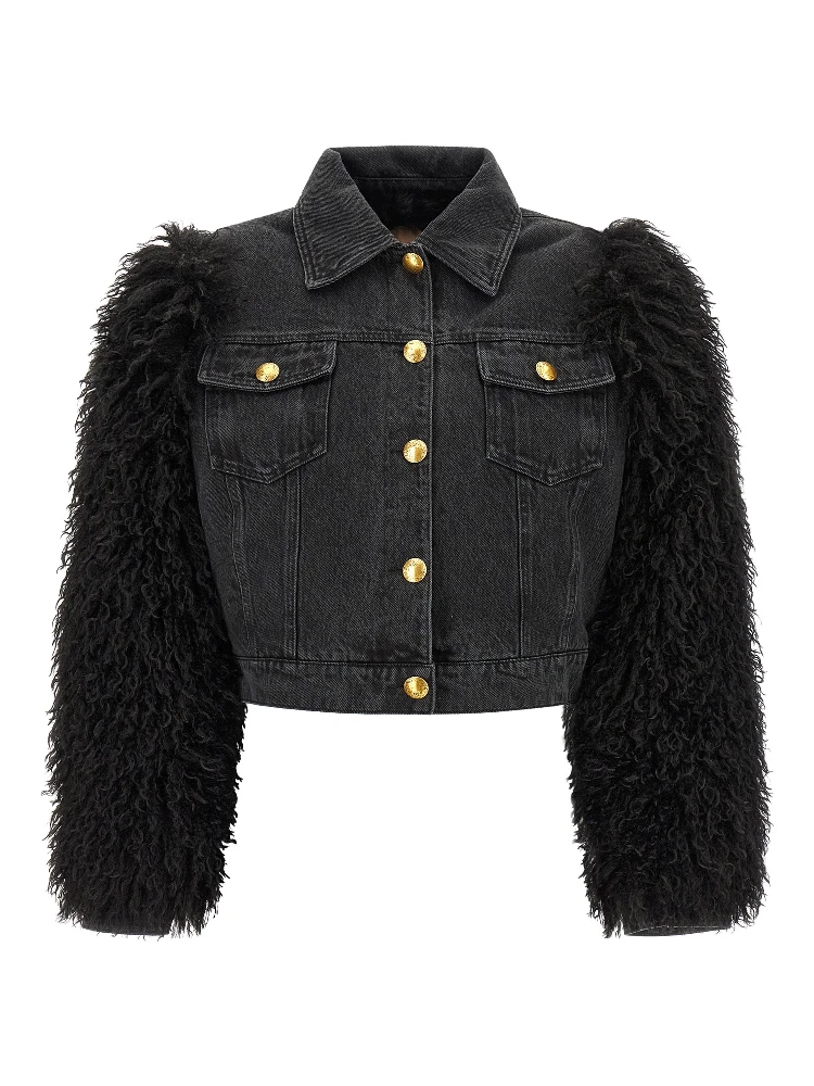 Black Cotton Denim Jacket