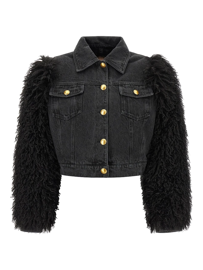 Black Cotton Denim Jacket