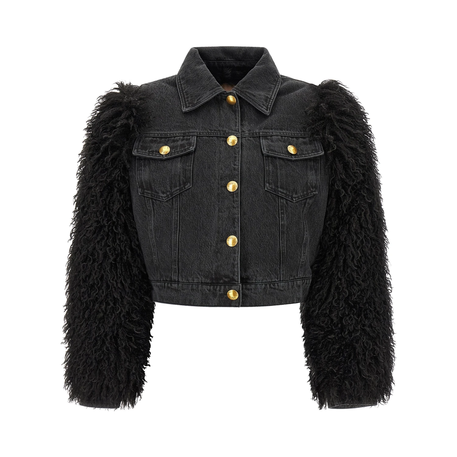 Black Cotton Denim Jacket