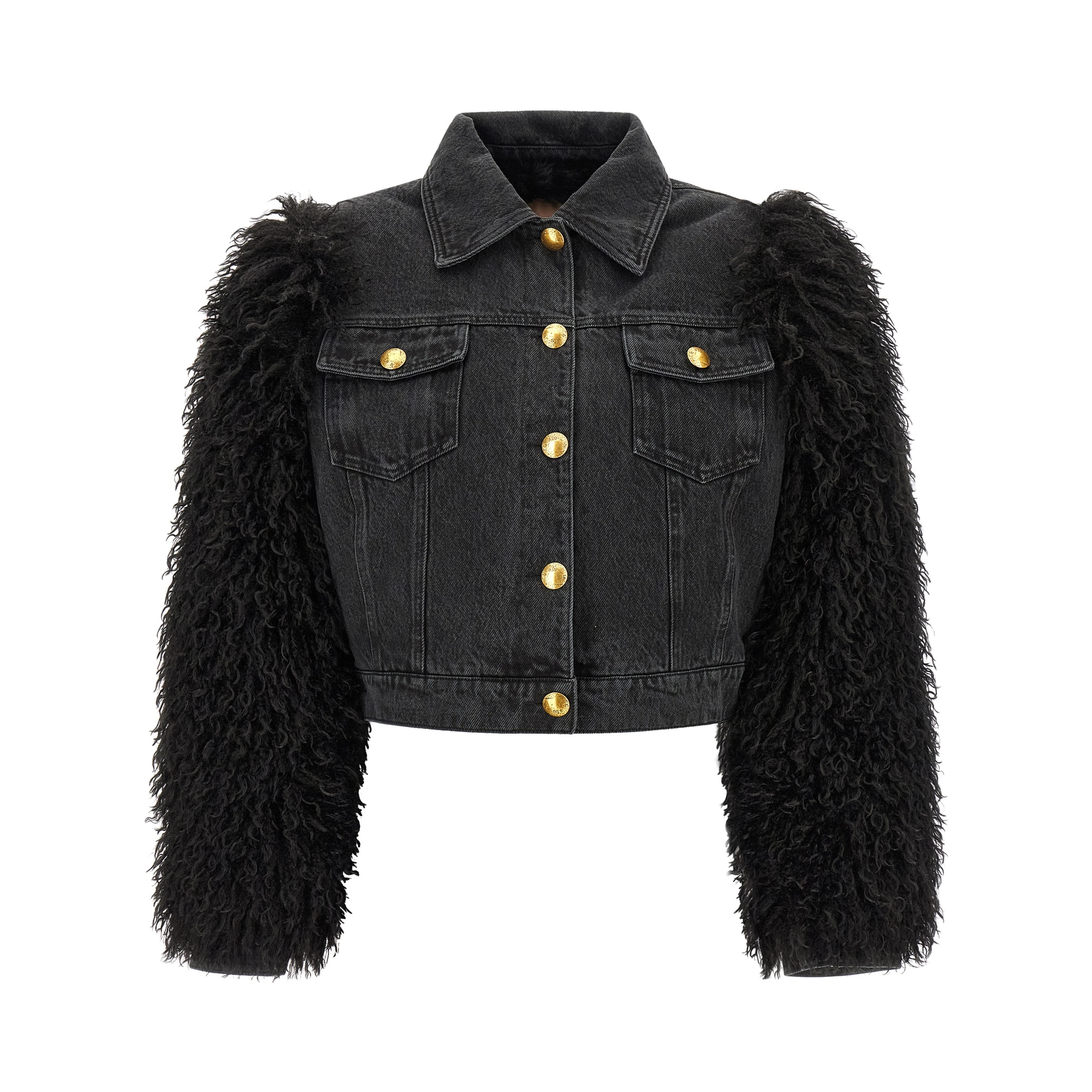 Black Cotton Denim Jacket