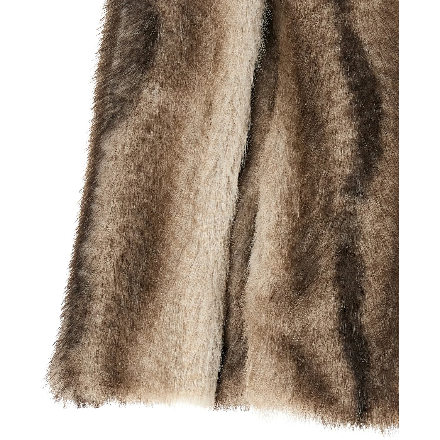 Brown Polyester Full-Length Jacket