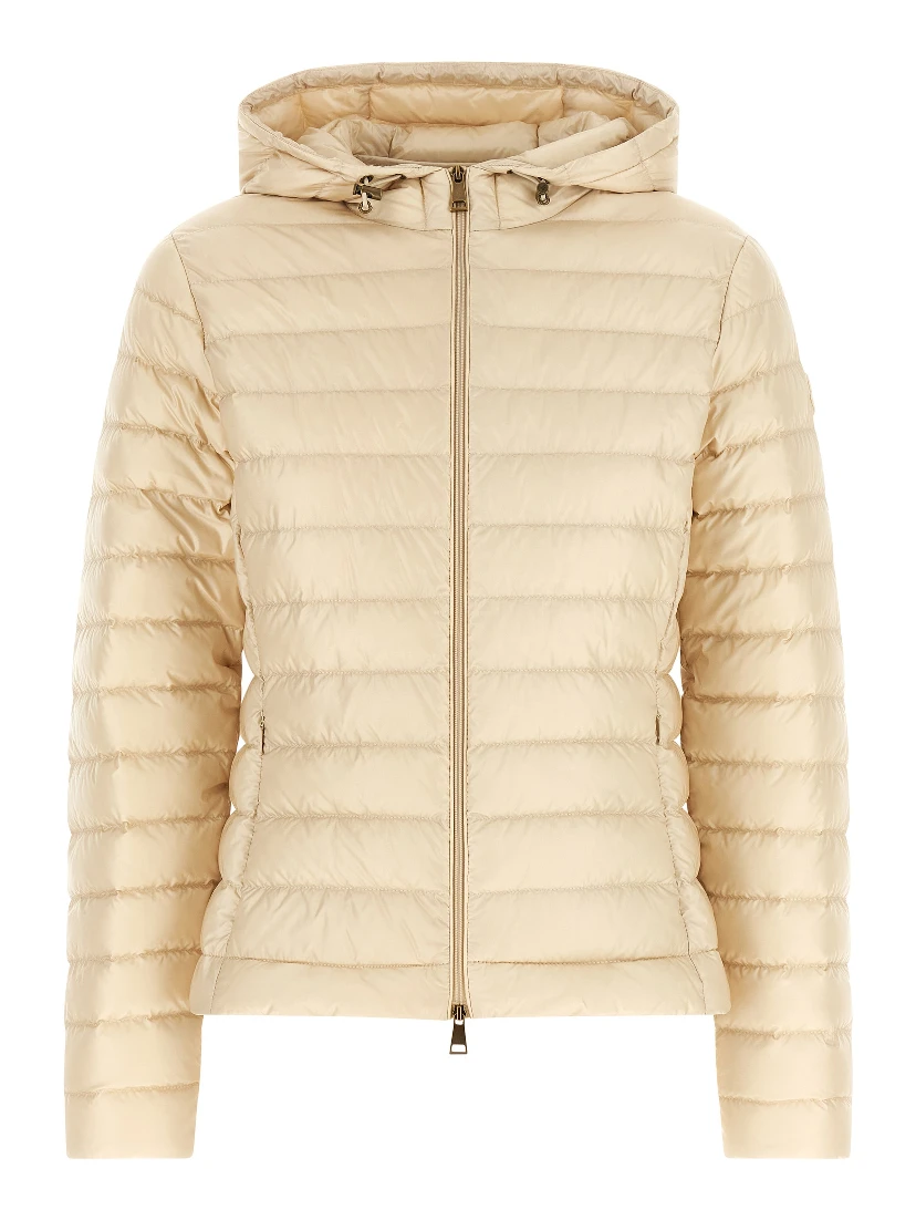 Beige Polyamide Full-Length Jacket