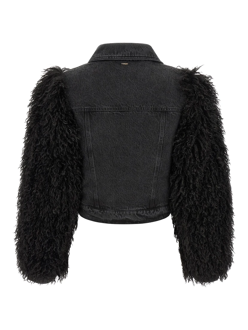 Black Cotton Denim Jacket