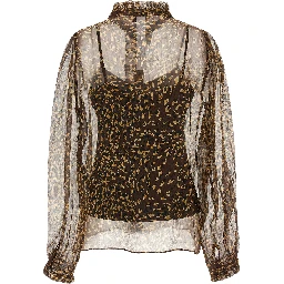 Brown Polyester Blouse