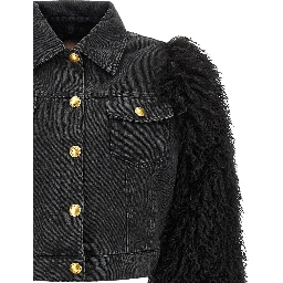 Black Cotton Denim Jacket