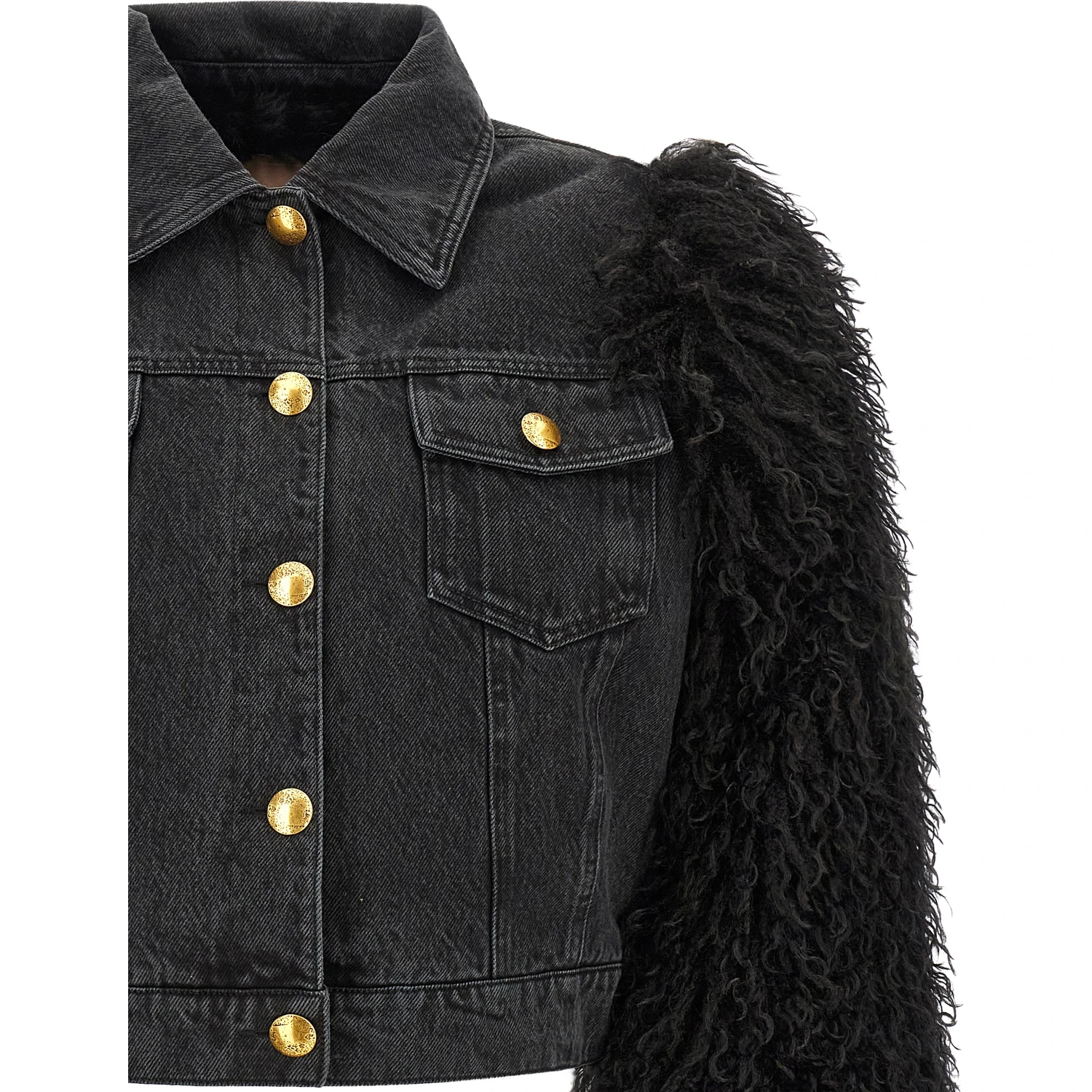 Black Cotton Denim Jacket