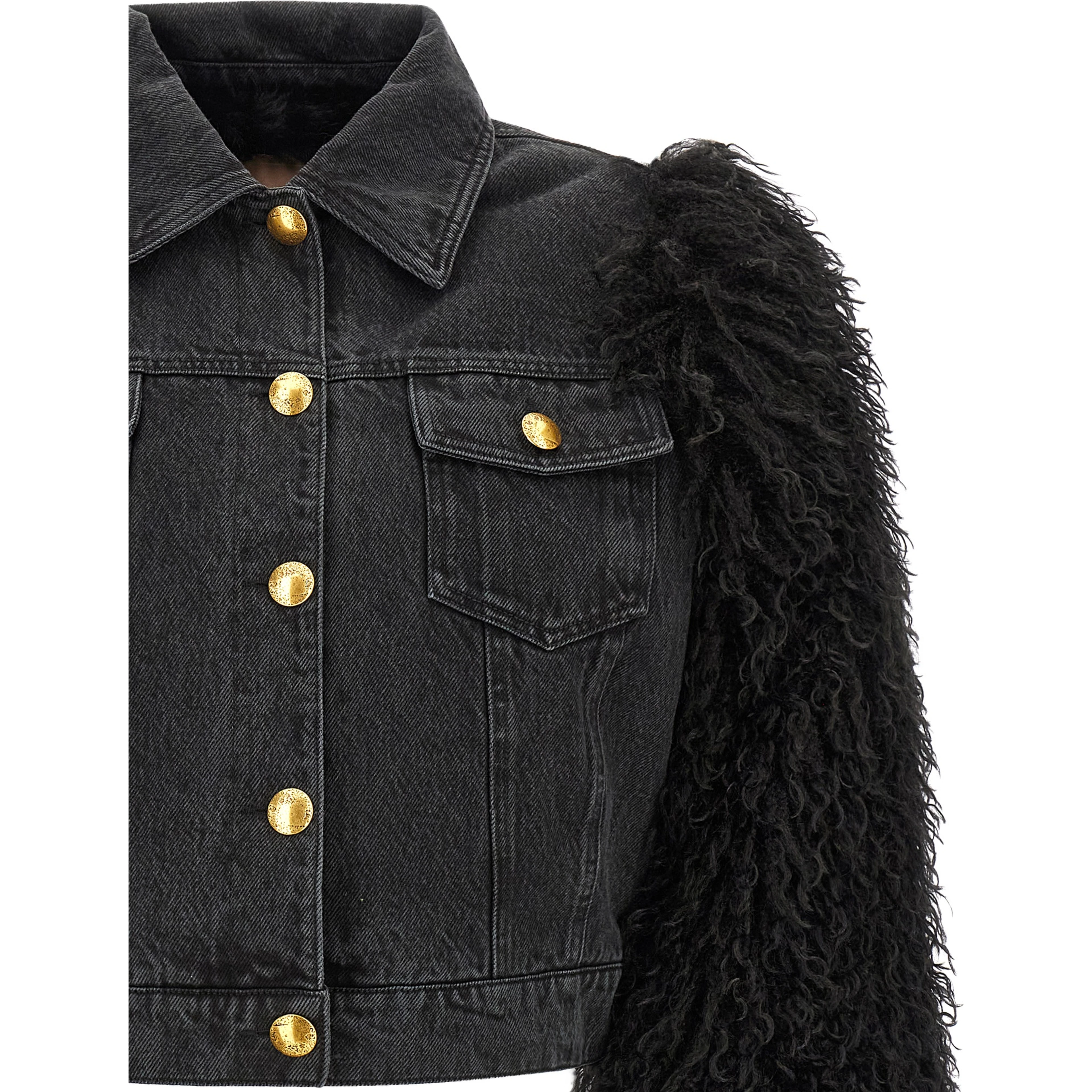 Black Cotton Denim Jacket