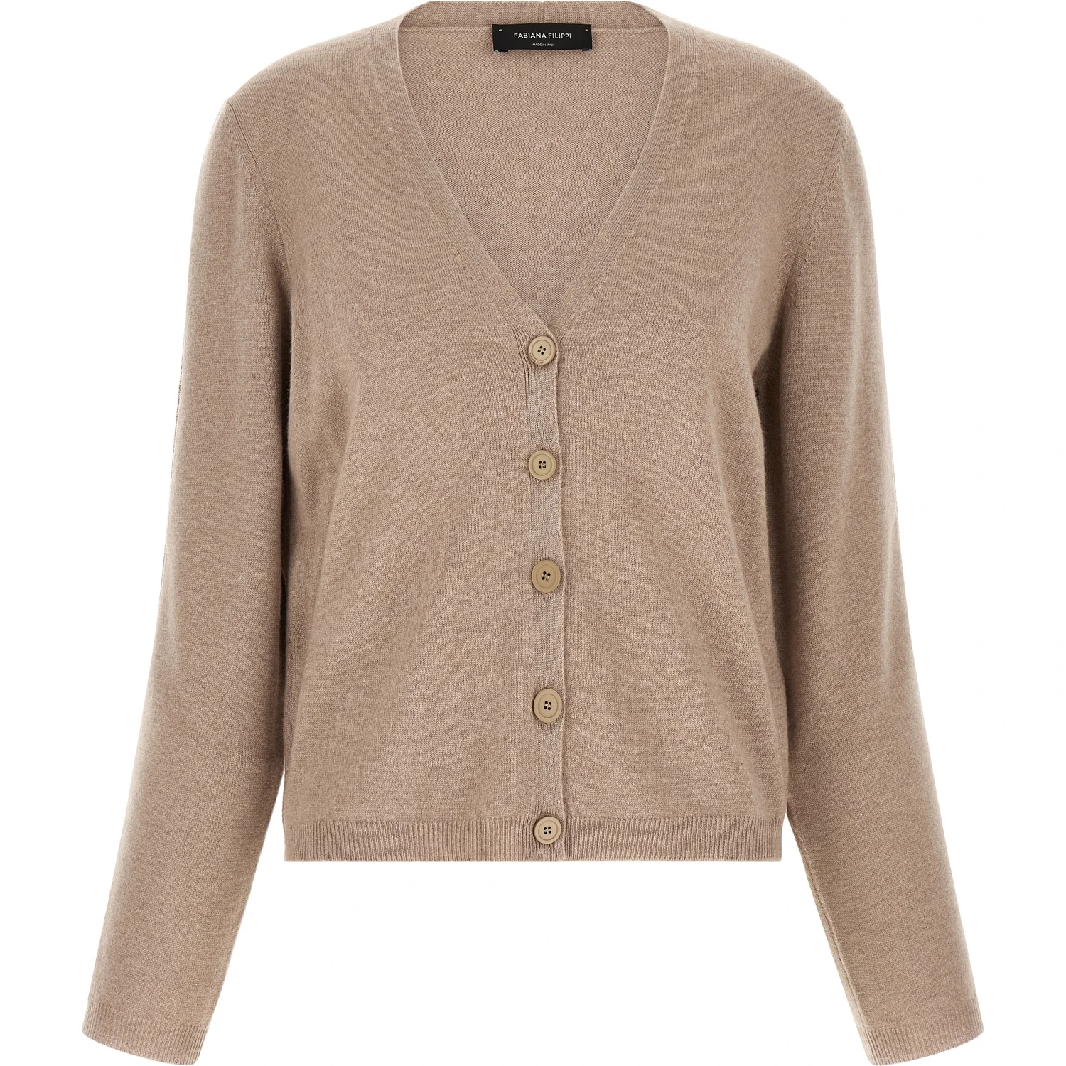 Beige Virgin Wool Cardigan