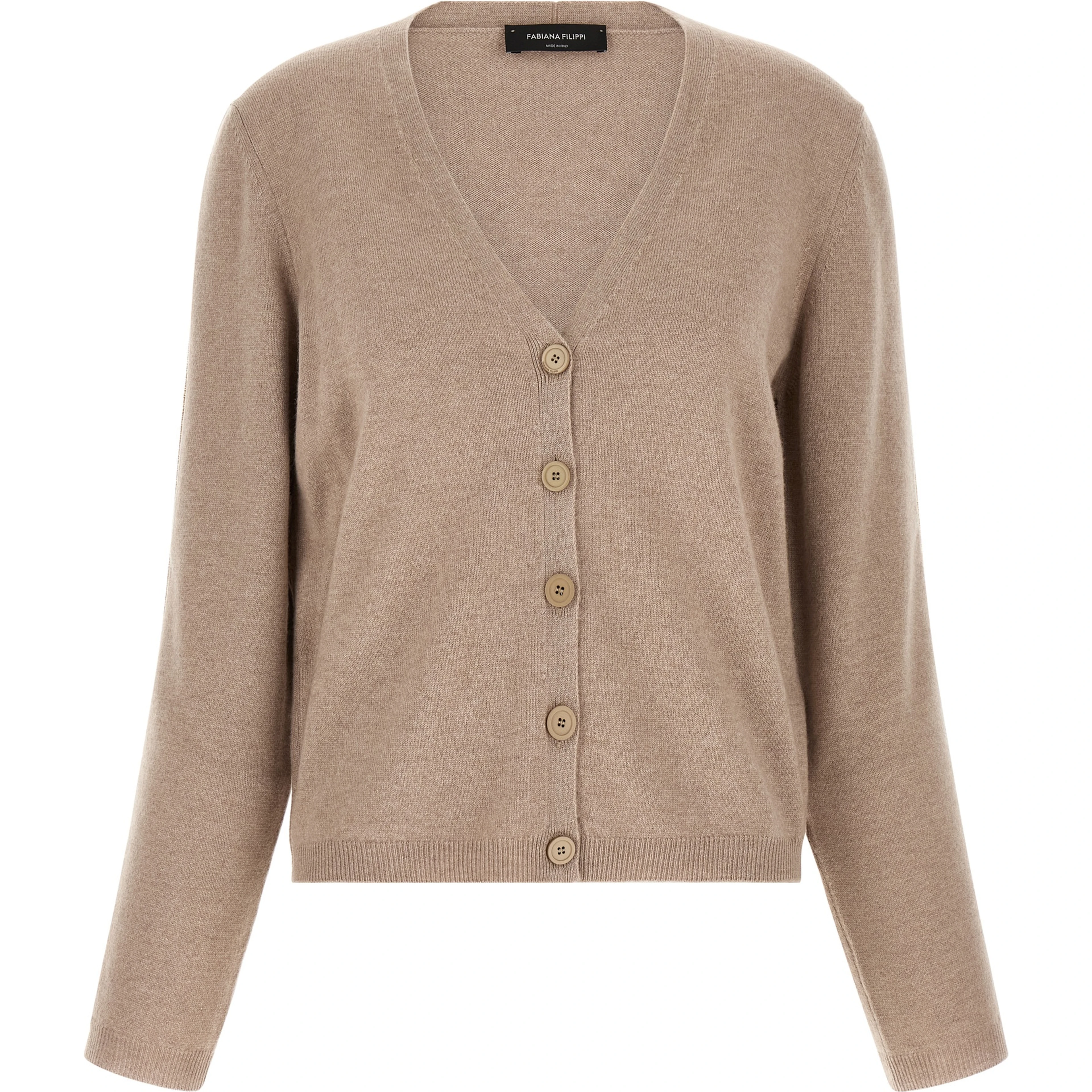Beige Virgin Wool Cardigan