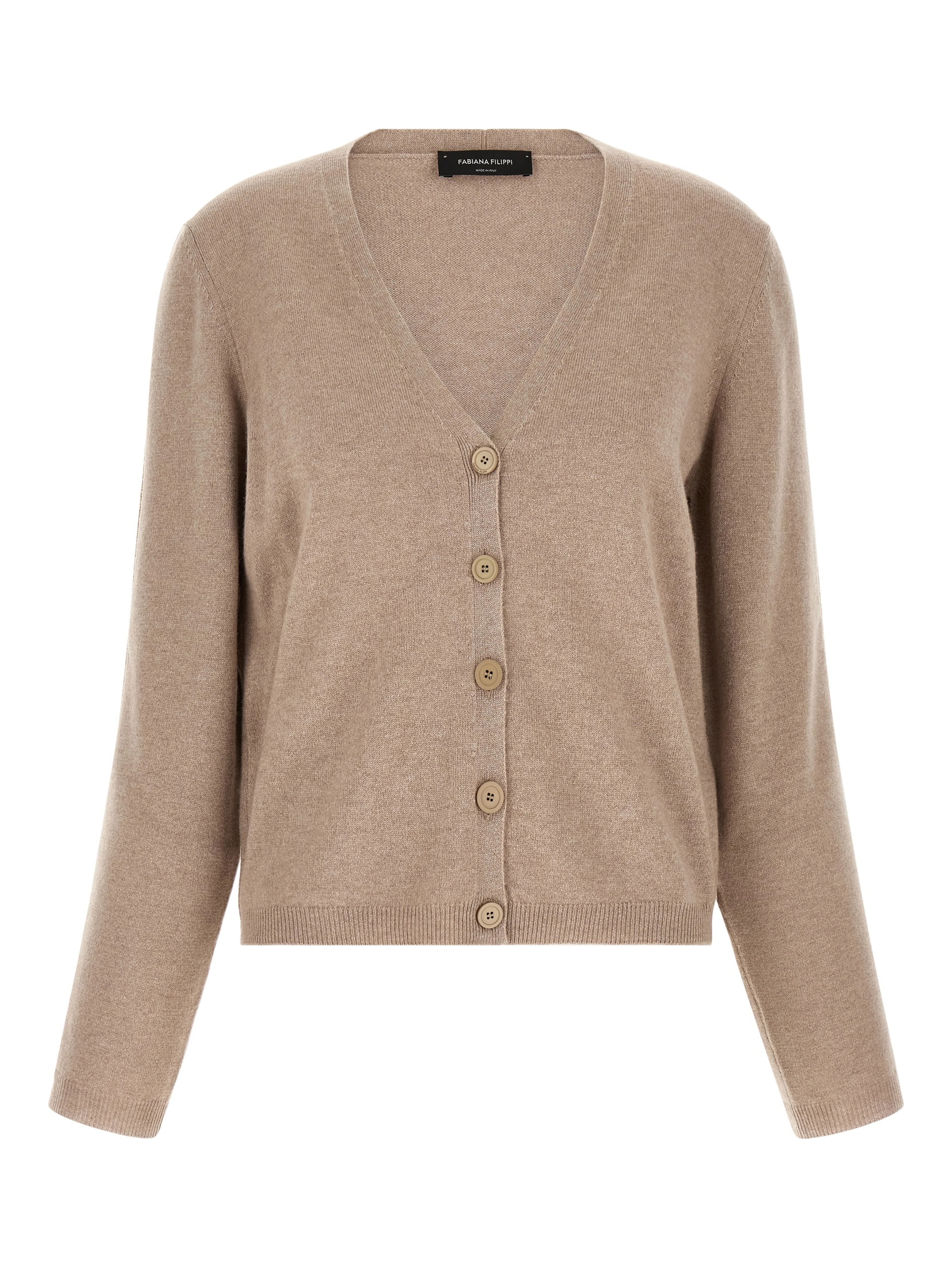 Beige Virgin Wool Cardigan