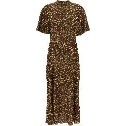 Brown Viscose Long Dress
