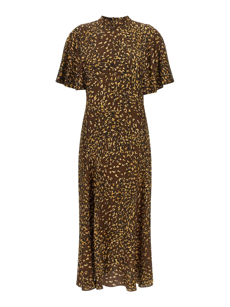 Brown Viscose Long Dress