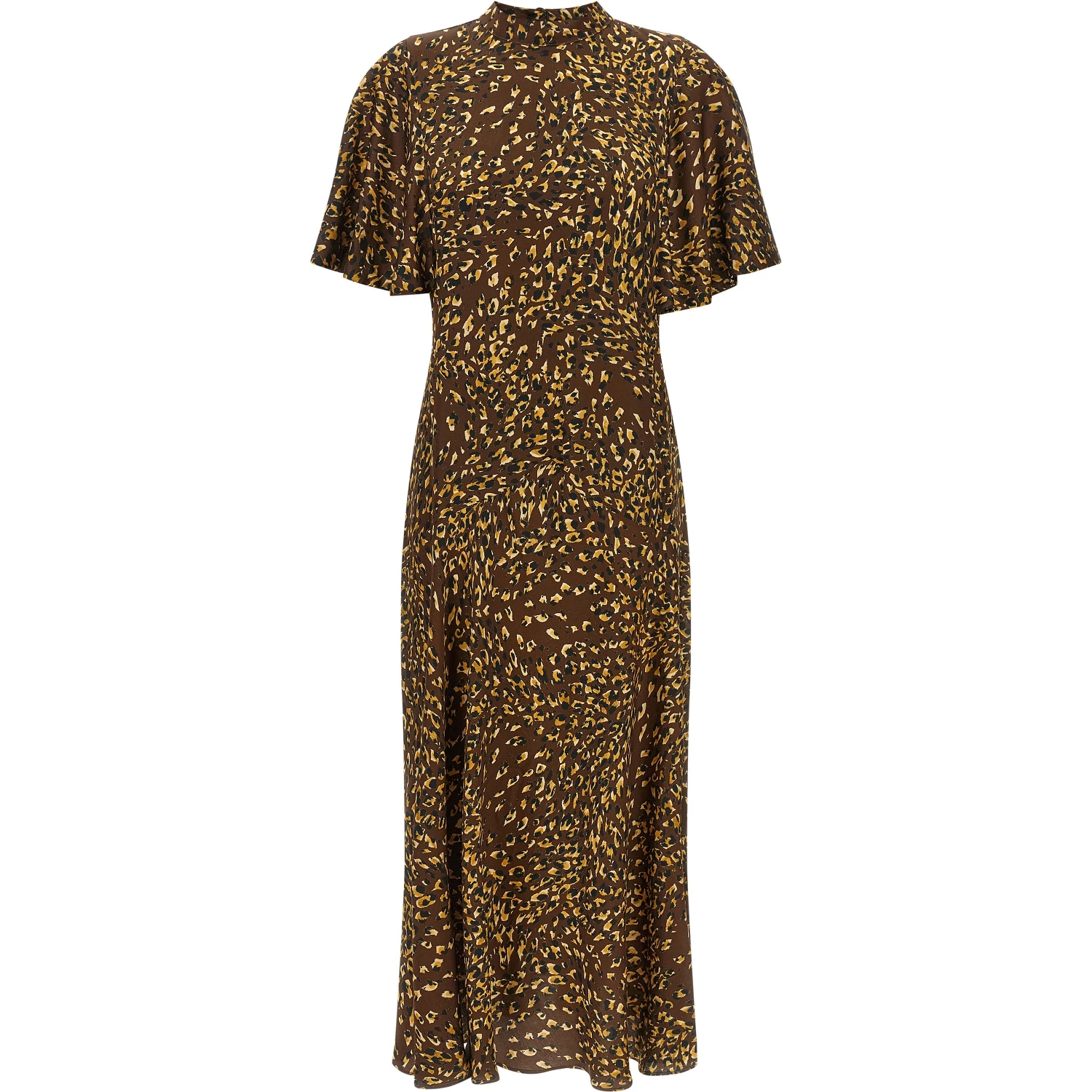 Brown Viscose Long Dress