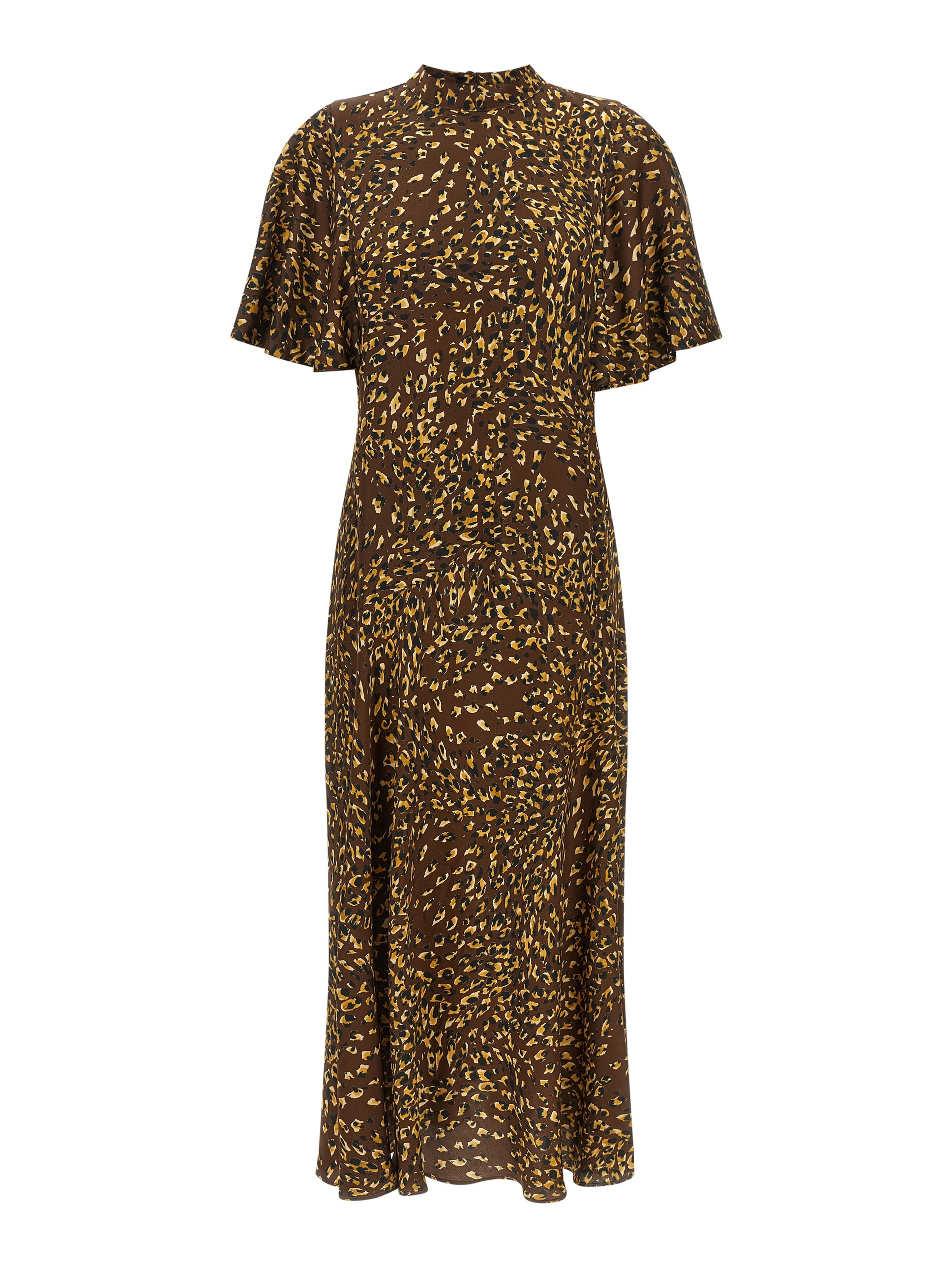 Brown Viscose Long Dress
