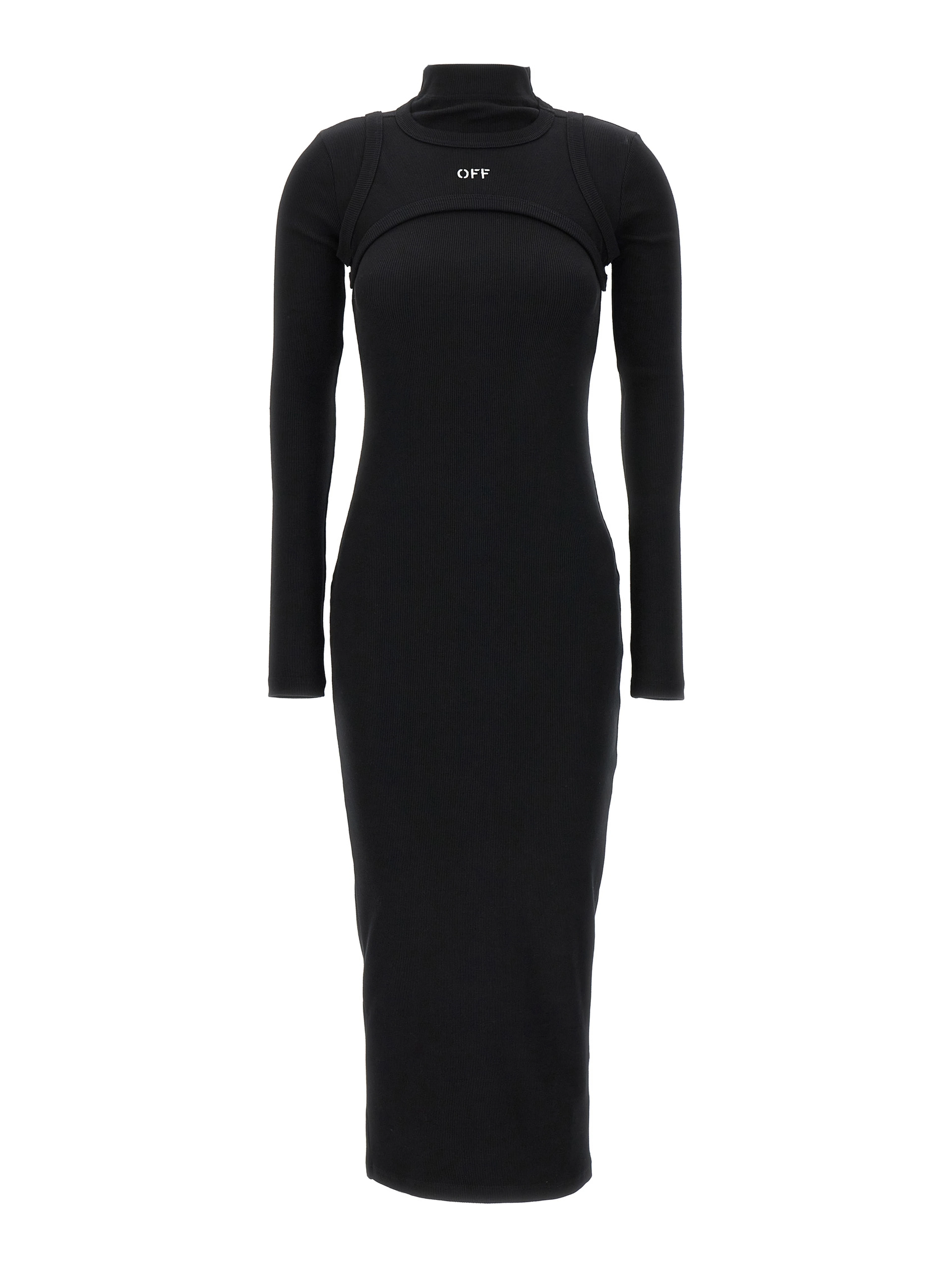 Black Cotton Midi Dress