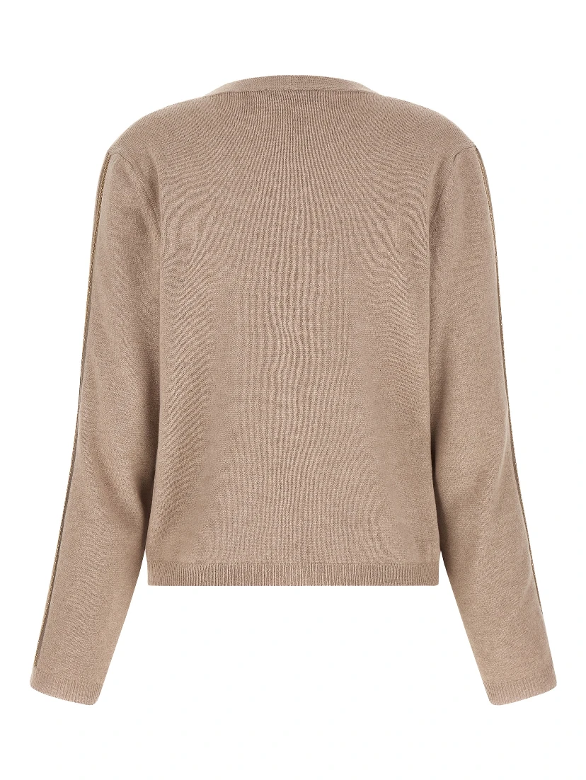 Beige Virgin Wool Cardigan