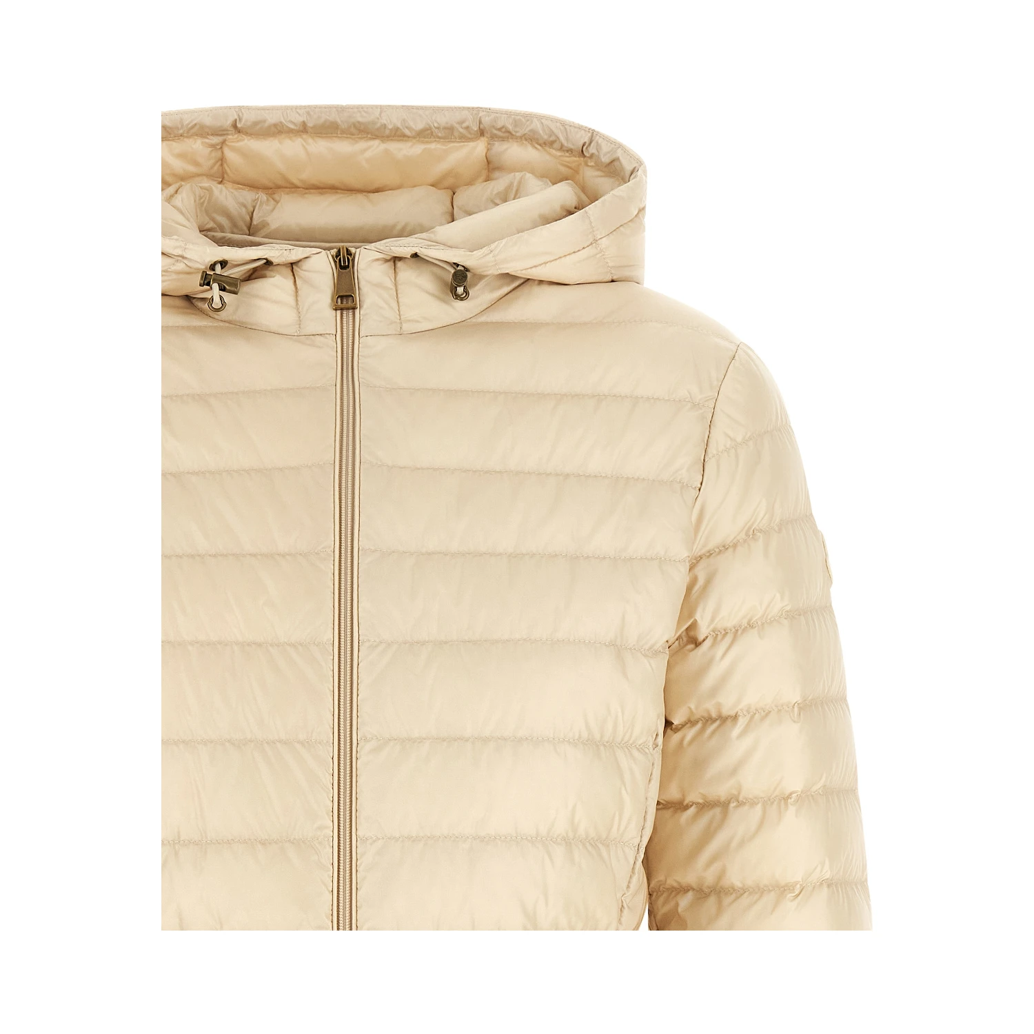 Beige Polyamide Full-Length Jacket