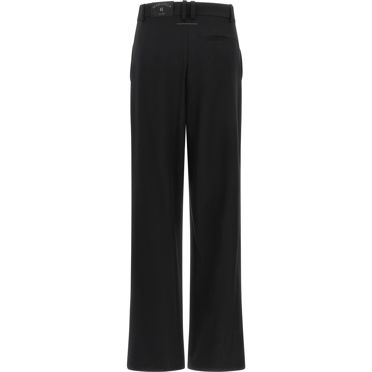 Black Polyester Casual Pants
