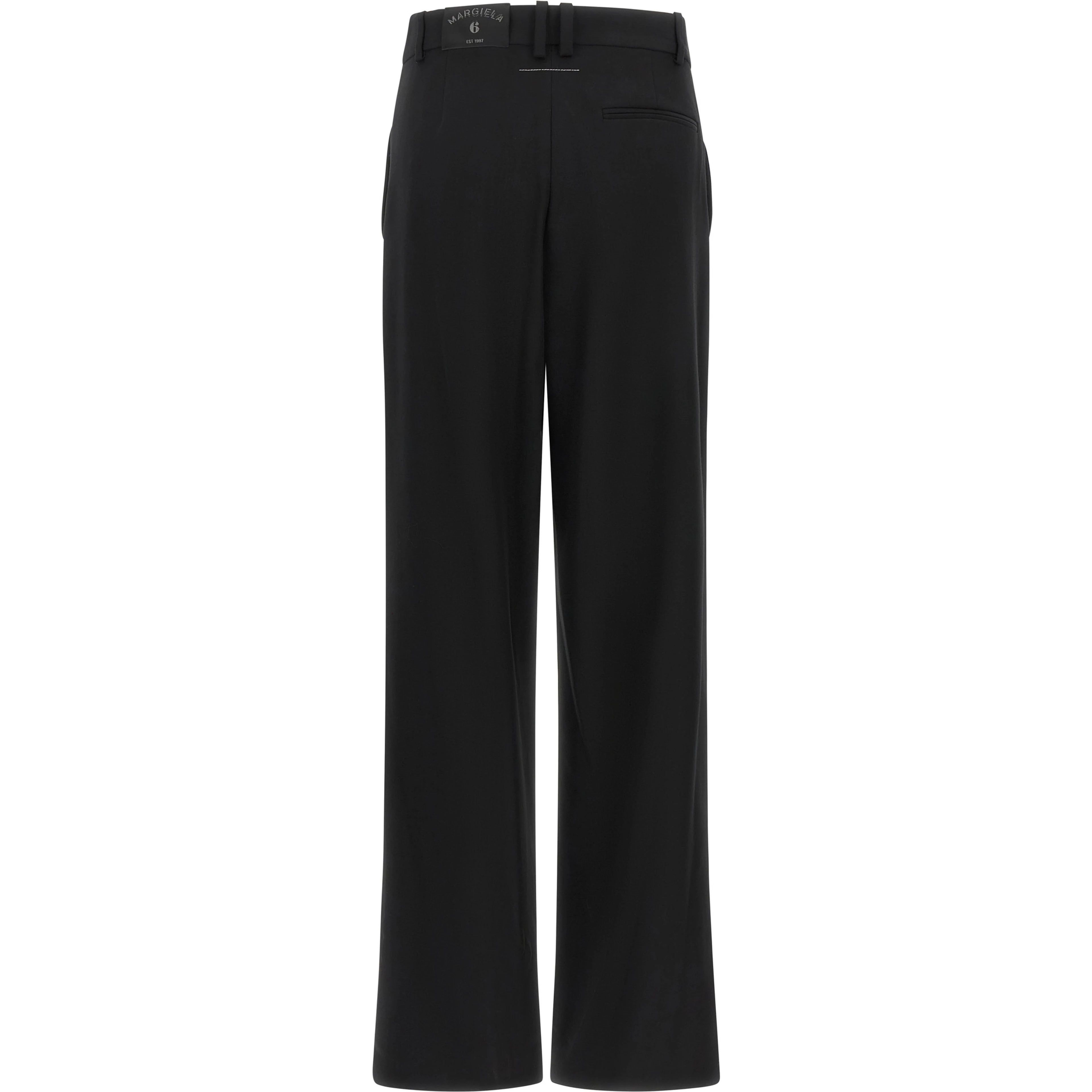 Black Polyester Casual Pants