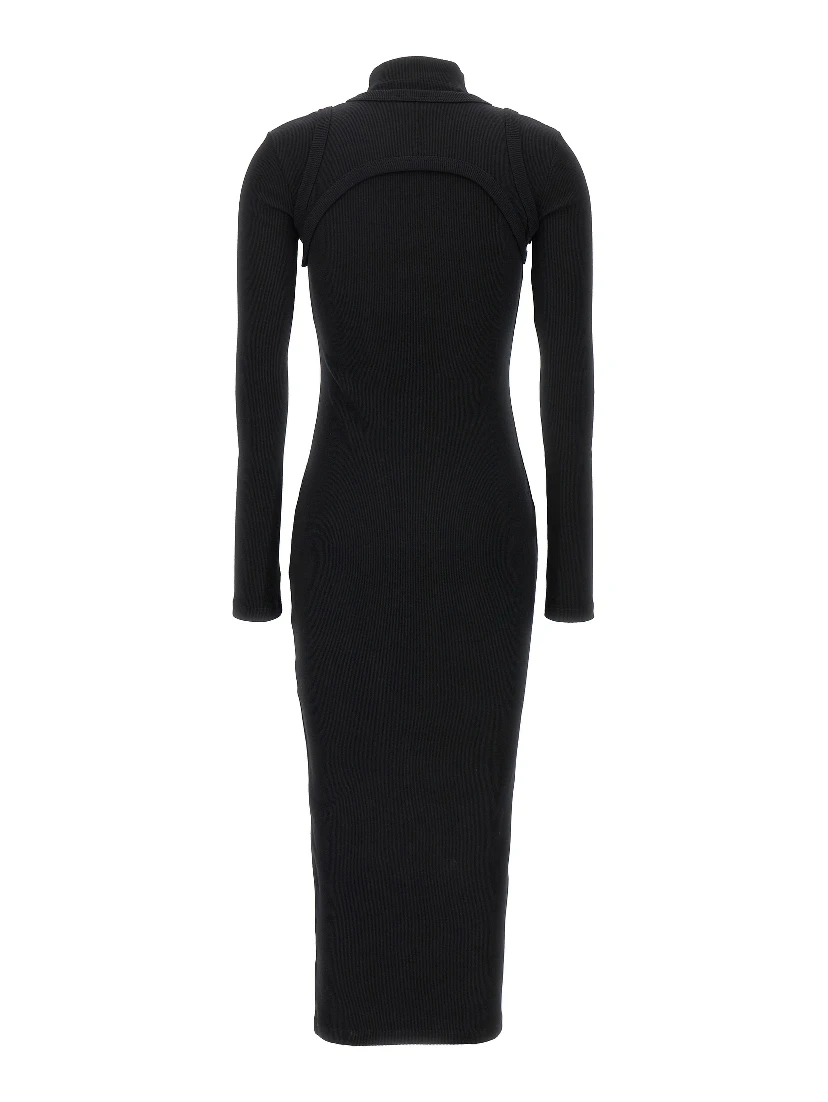 Black Cotton Midi Dress