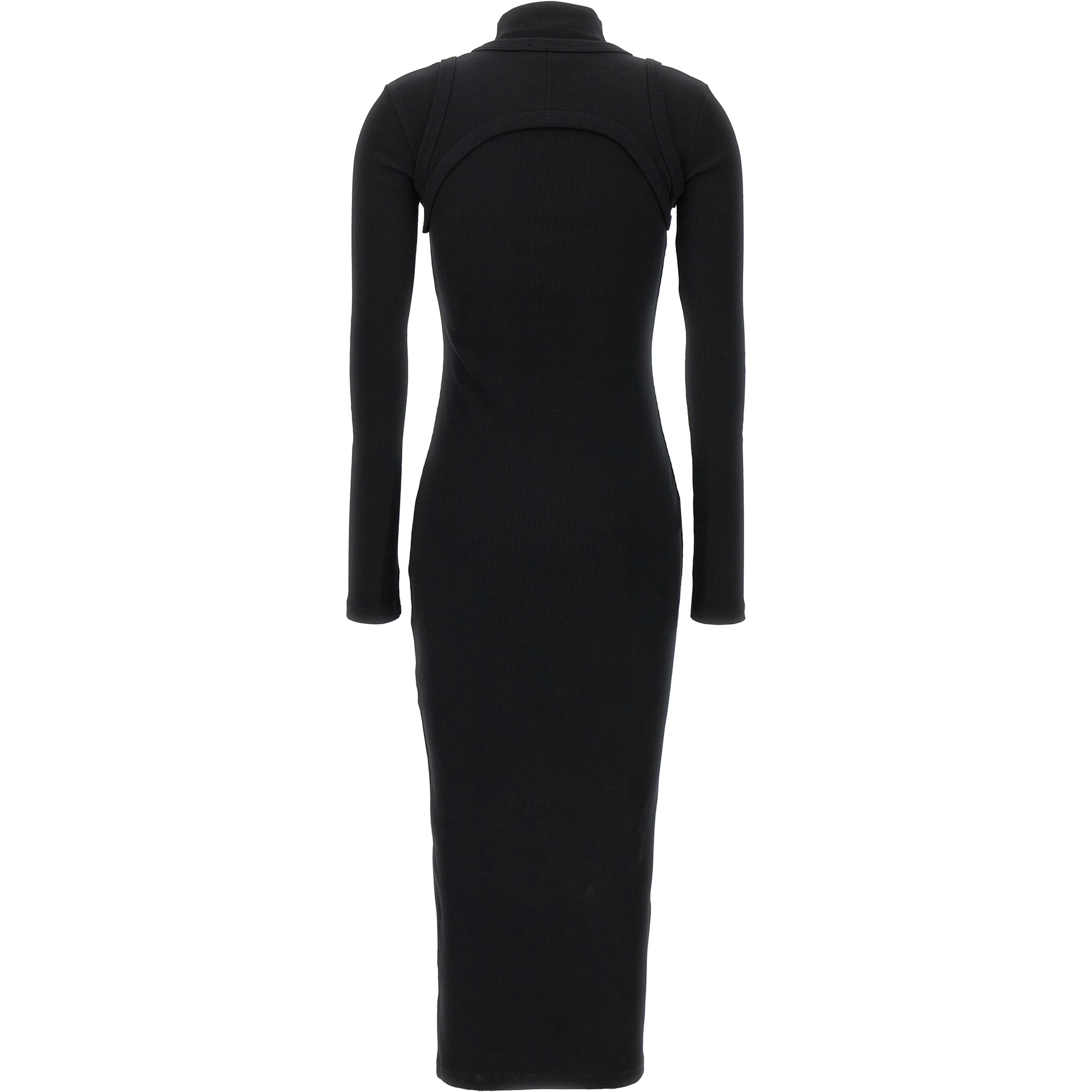 Black Cotton Midi Dress