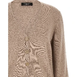 Beige Virgin Wool Cardigan