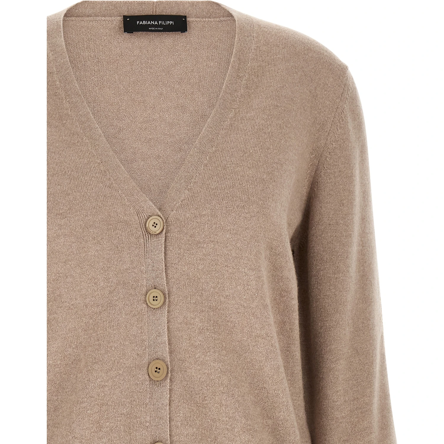 Beige Virgin Wool Cardigan