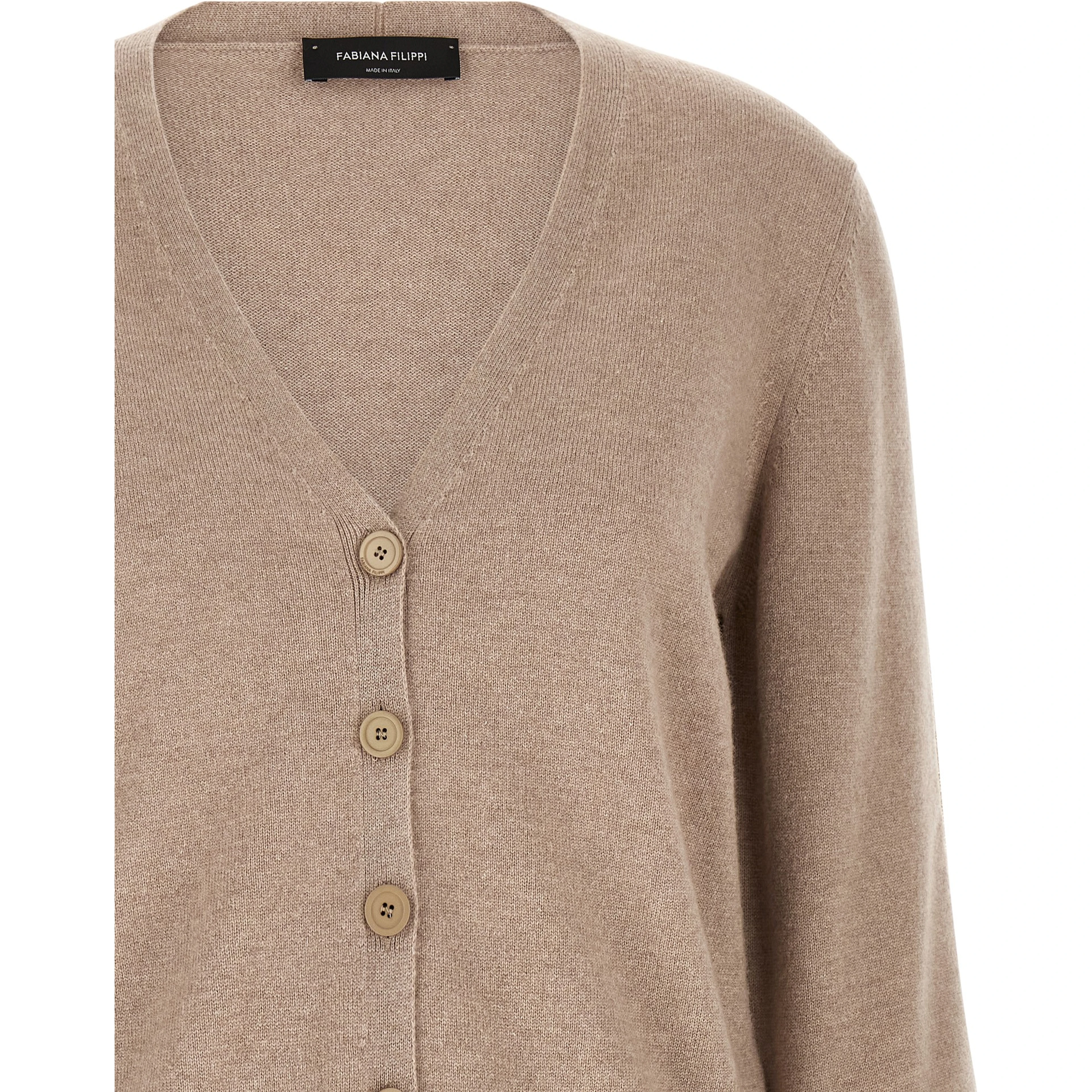 Beige Virgin Wool Cardigan