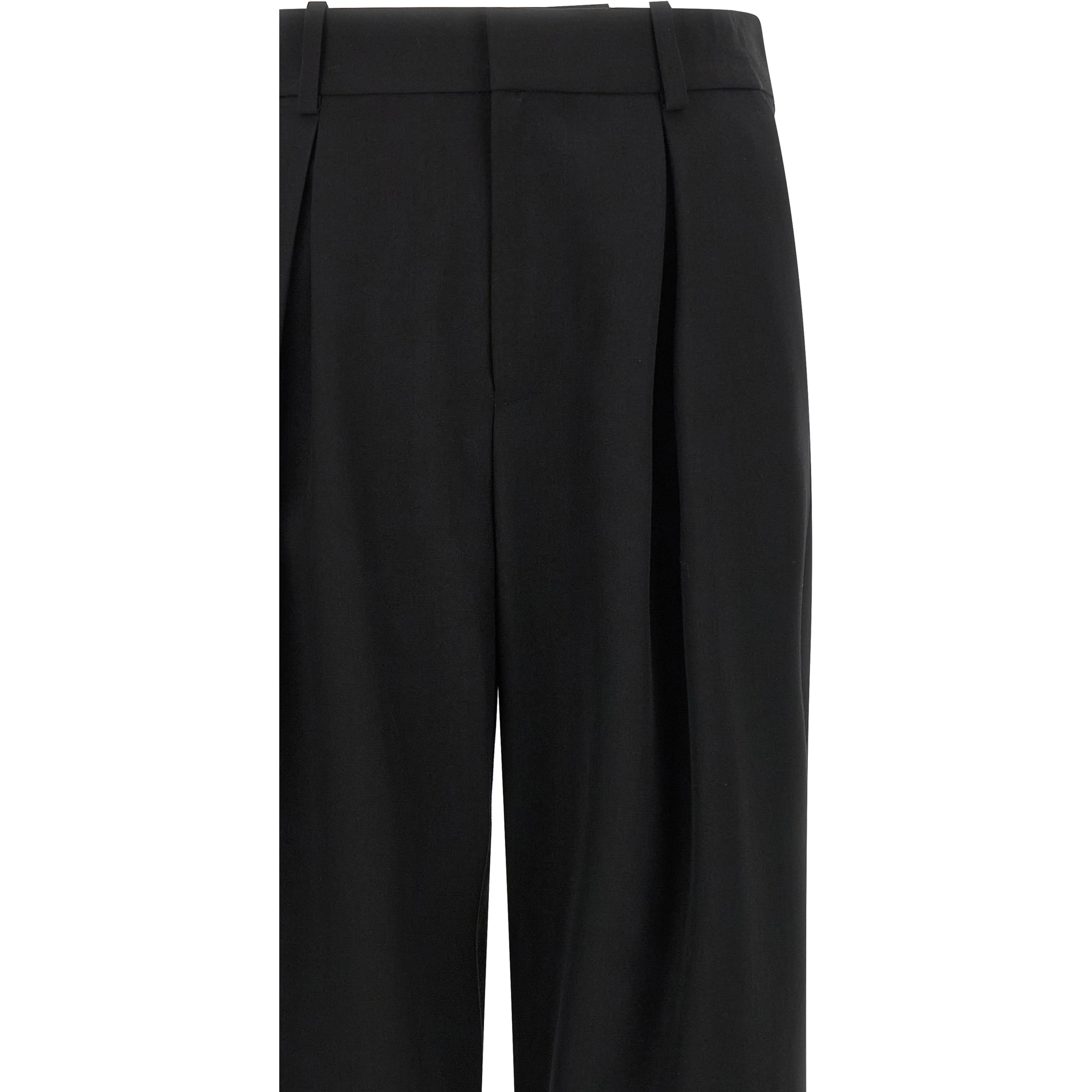 Black Polyester Casual Pants