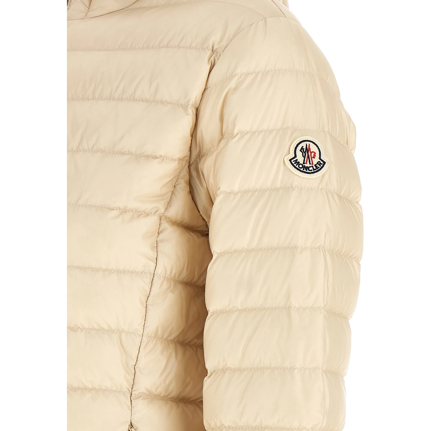 Beige Polyamide Full-Length Jacket