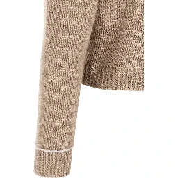 Beige Virgin Wool Cardigan