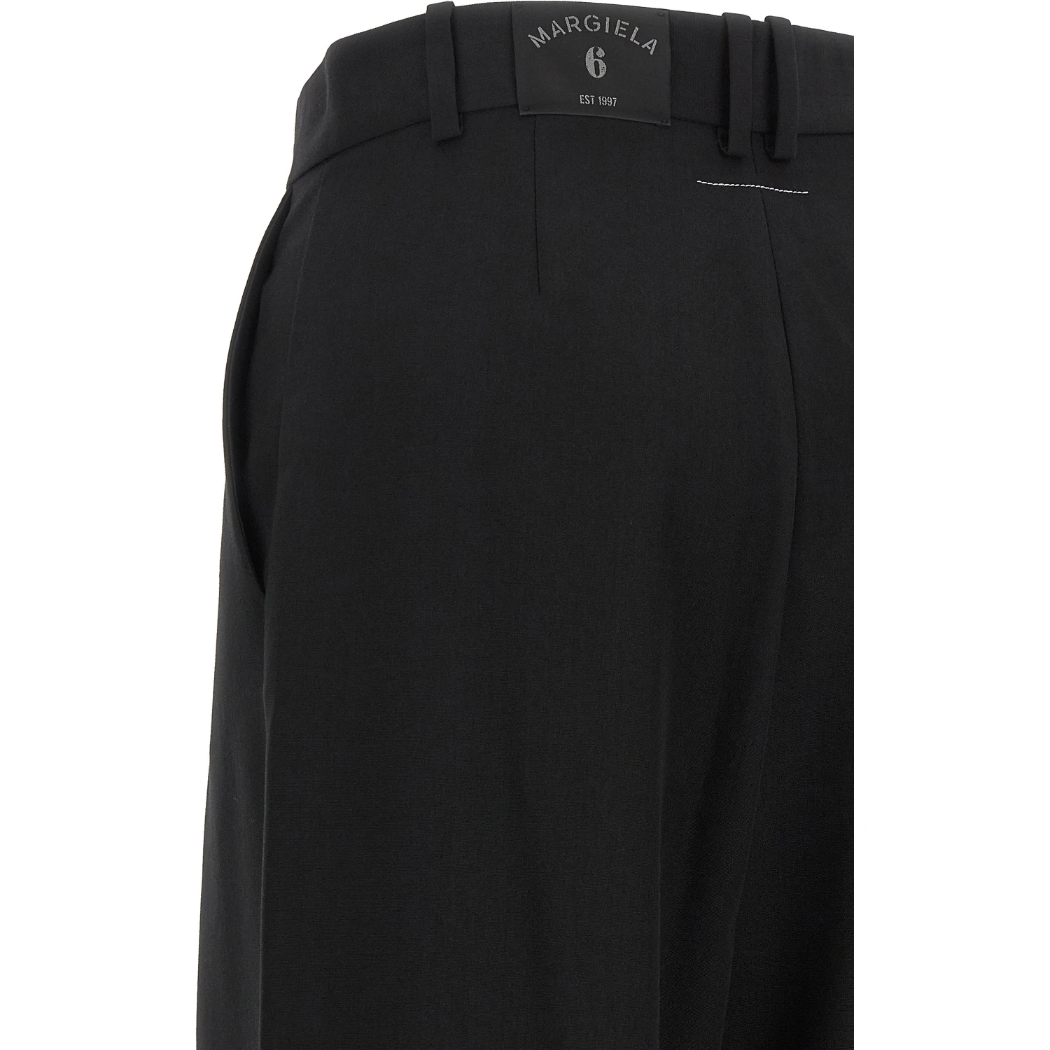 Black Polyester Casual Pants
