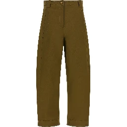 Bicolor Cotton Cropped Pants