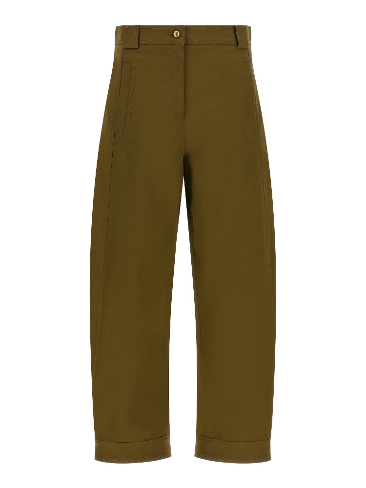 Bicolor Cotton Cropped Pants