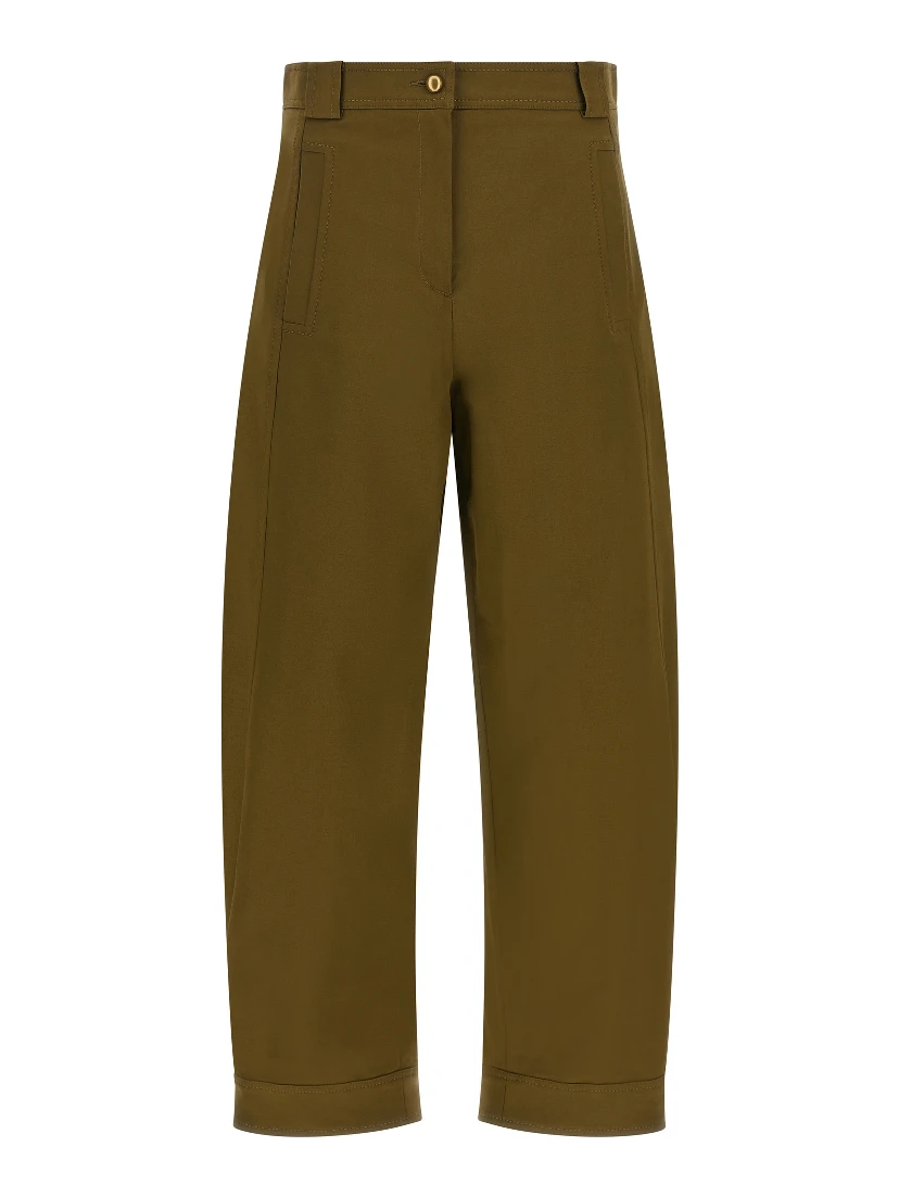 Bicolor Cotton Cropped Pants