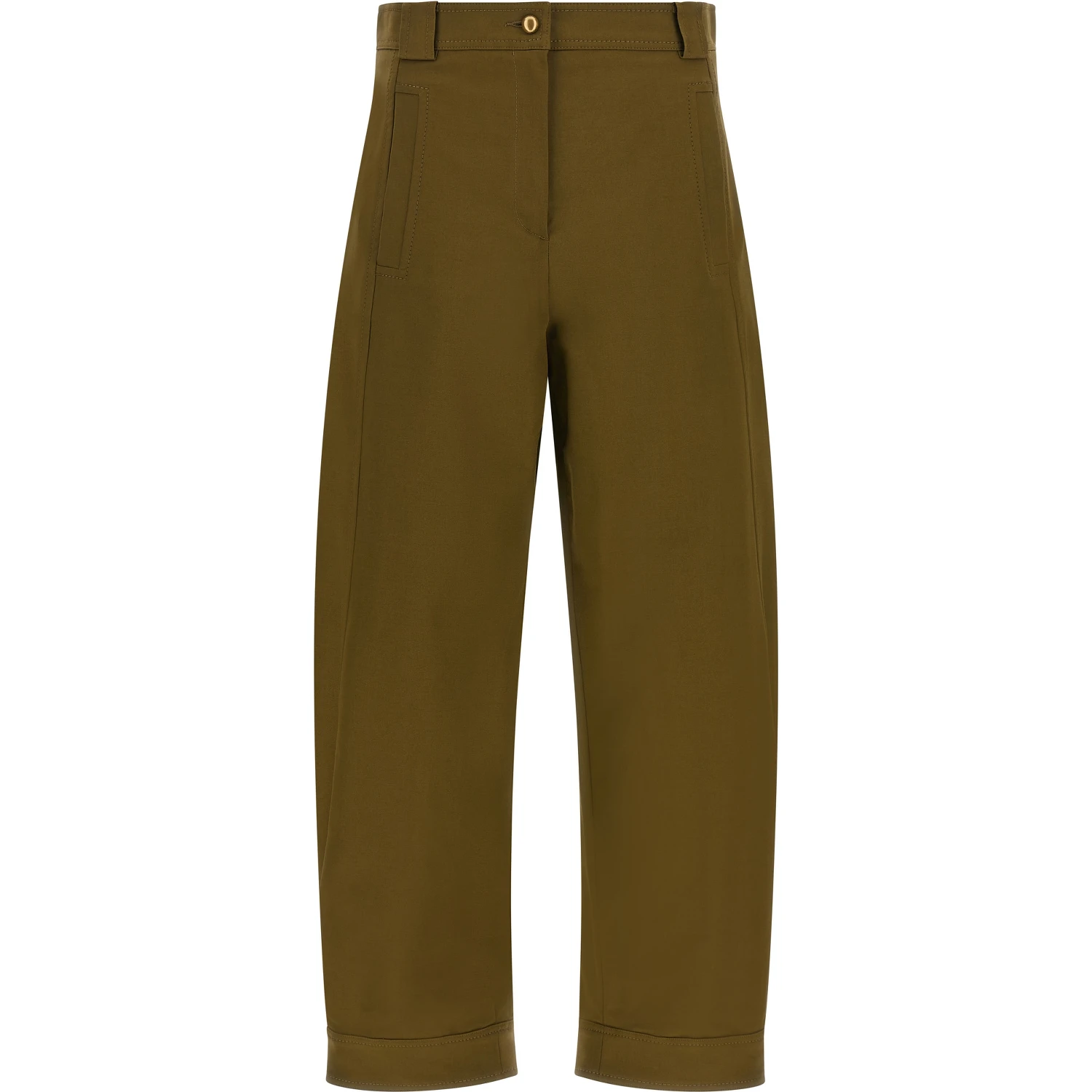 Bicolor Cotton Cropped Pants