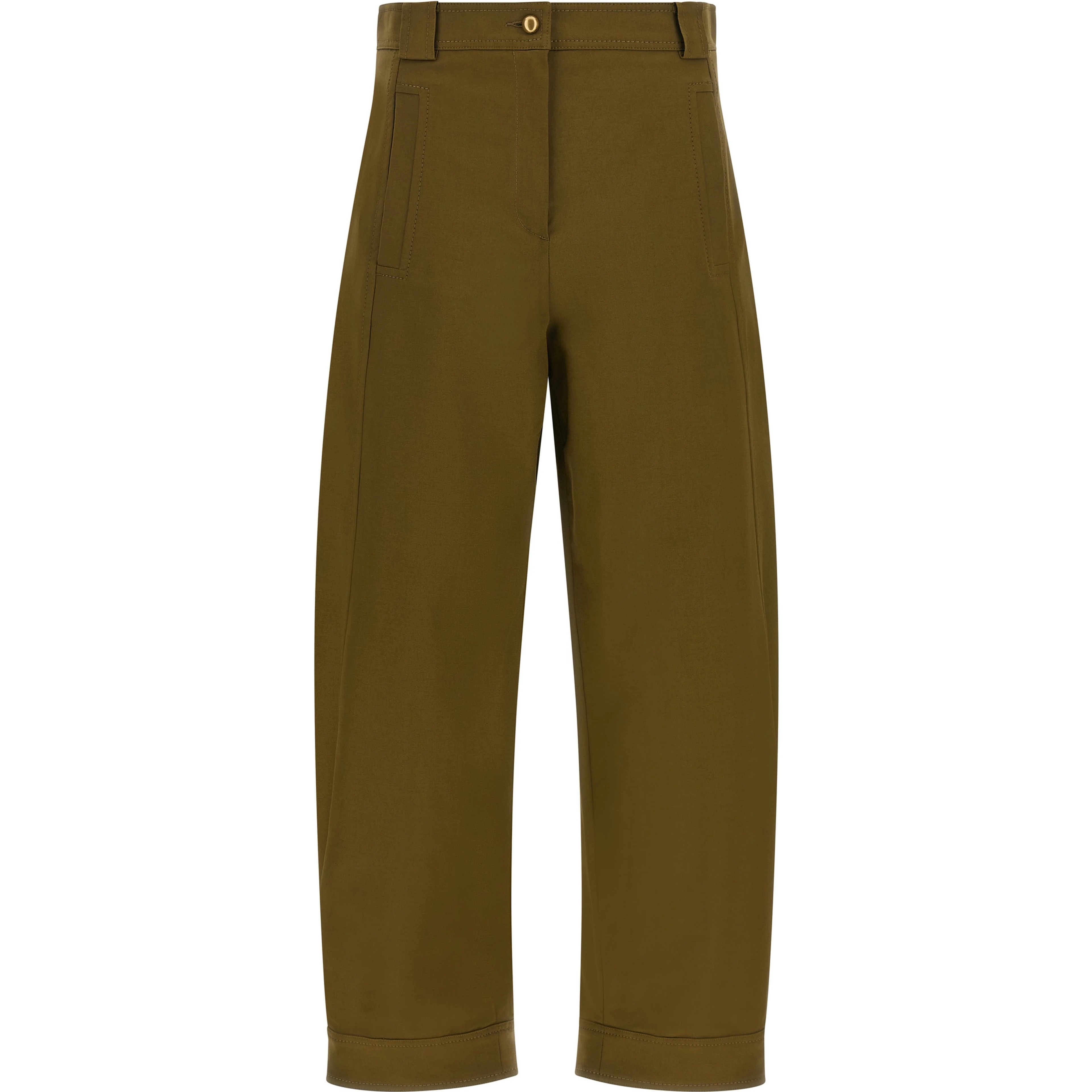 Bicolor Cotton Cropped Pants