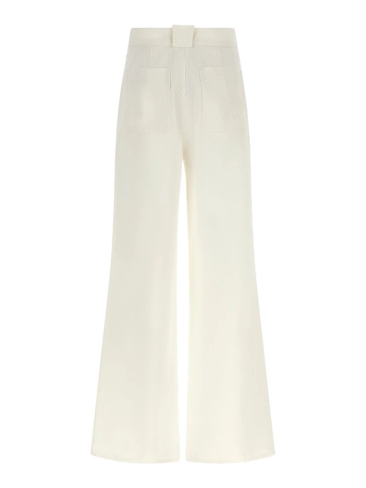White Cotton Flared Pants alternative