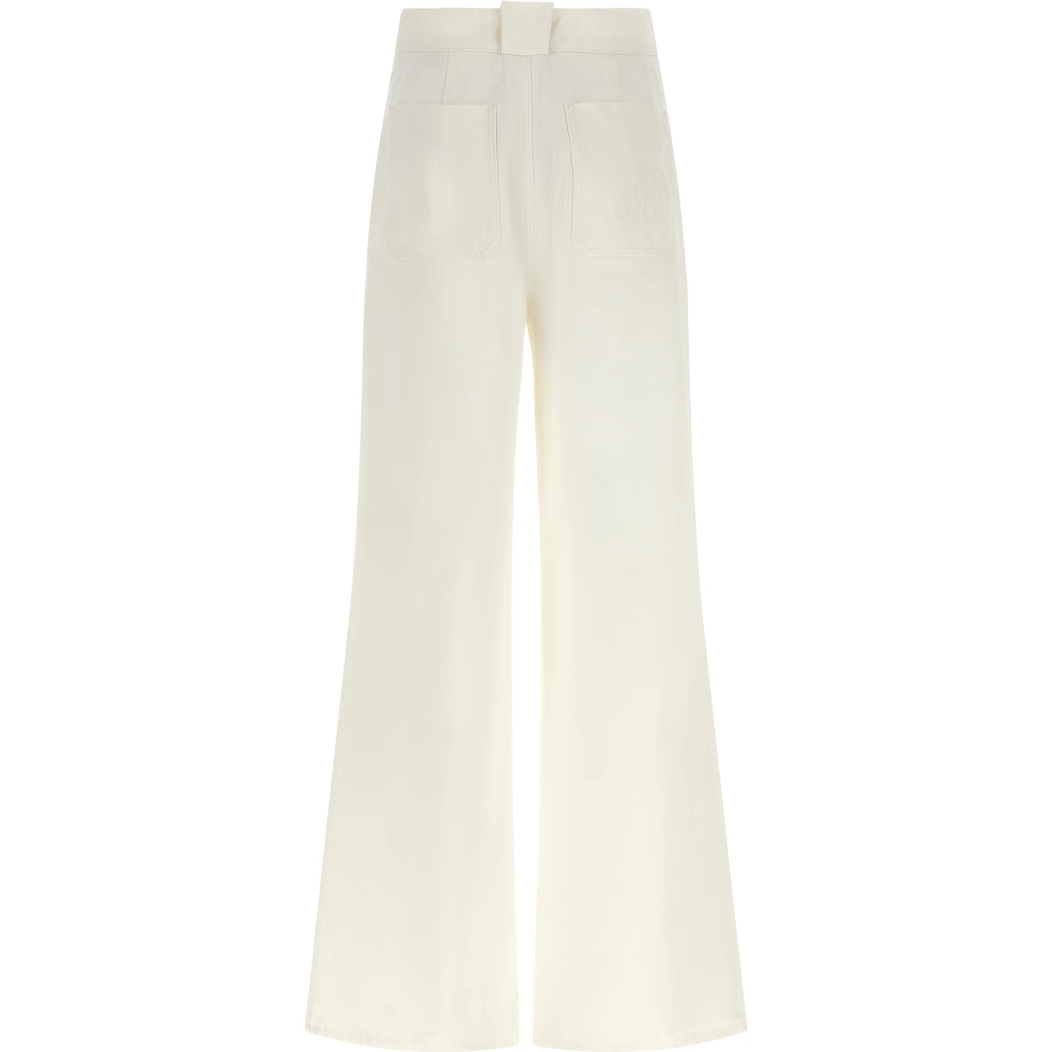 White Cotton Flared Pants